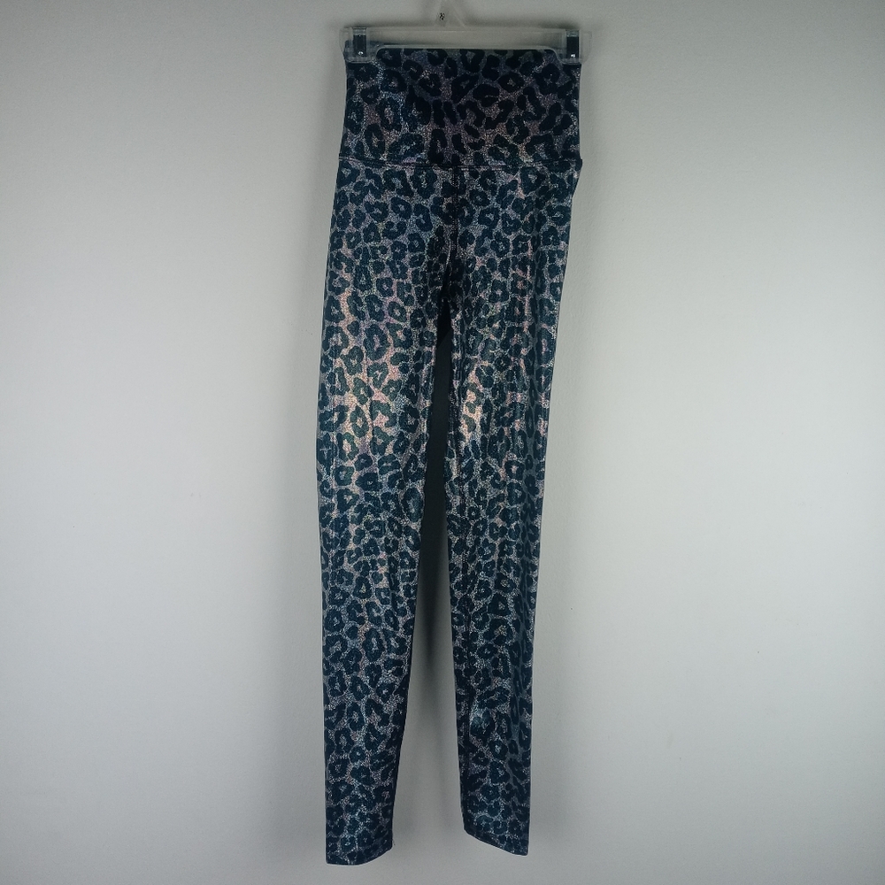 Beach Riot Hologram Piper Leopard Leggings Size XS